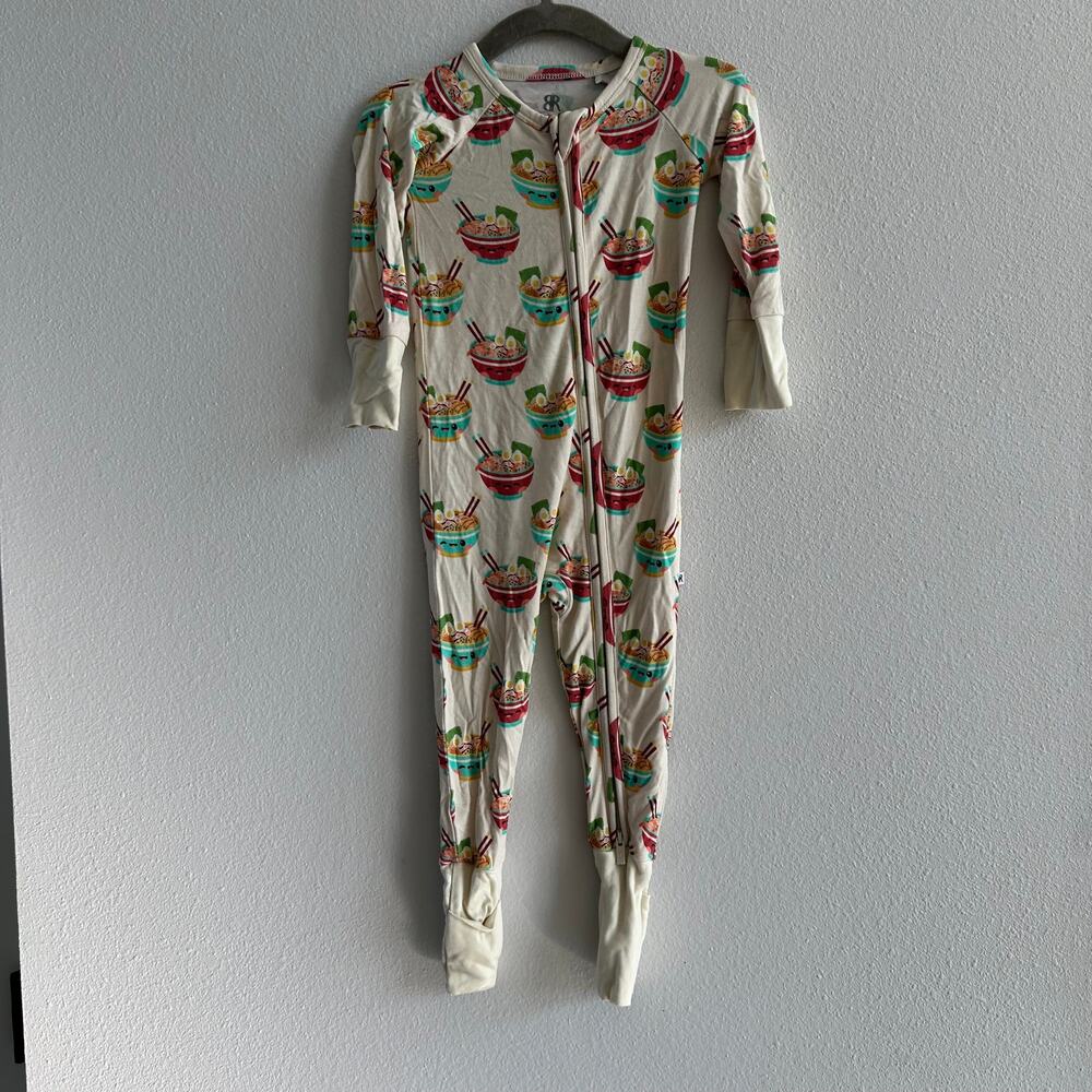 Bums and Roses Bamboo Pajamas One Piece Convertible Romper Ramen Empire